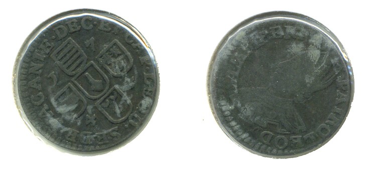 АВСТРИЙСКИЕ НИДЕРЛАНДЫ ЛИИГЕ 1 ЛИАРД 1744 KM 146 медь 503-334