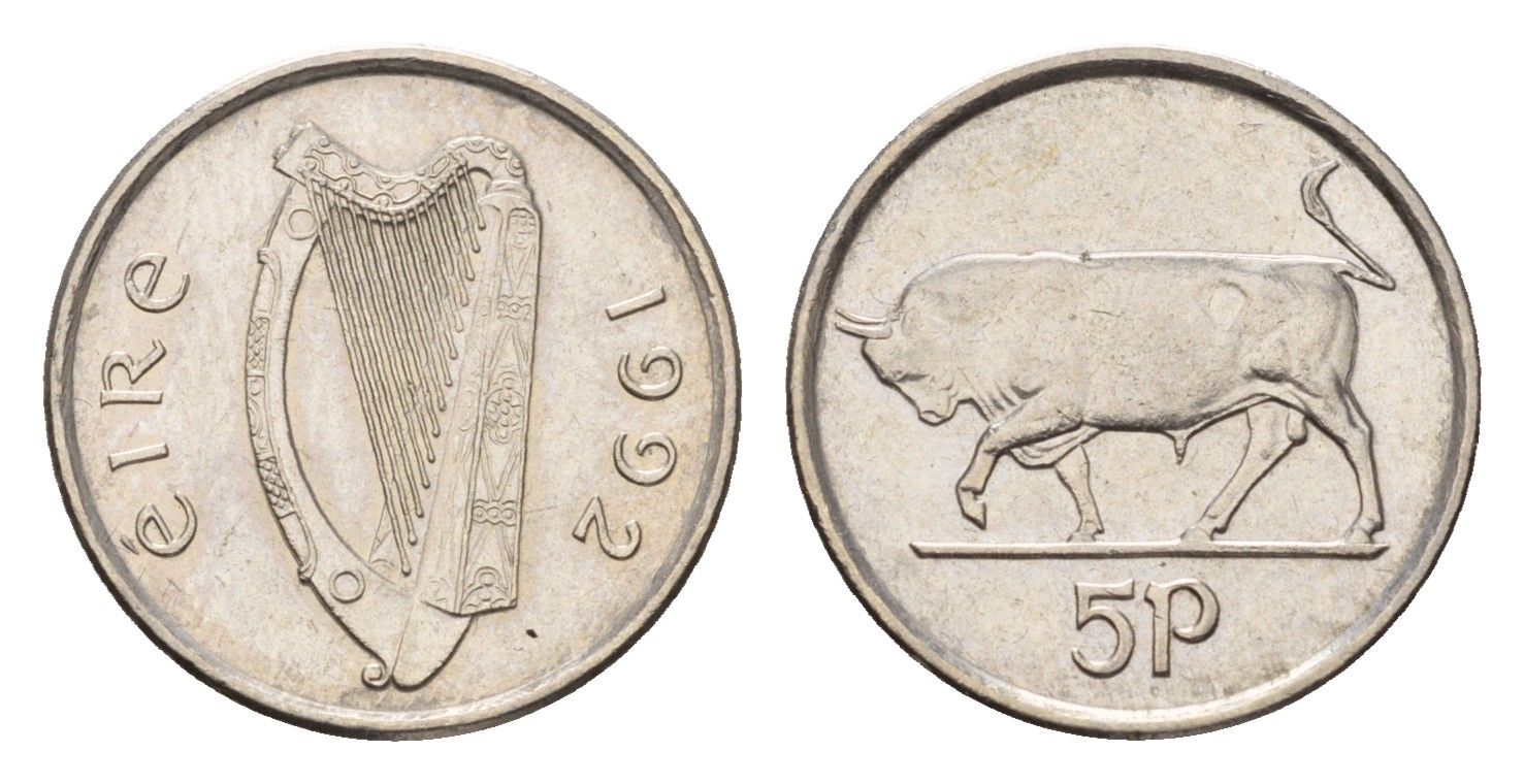 Ирландия5 пенсов1992быкKM 28медно-никельUNC4647-911