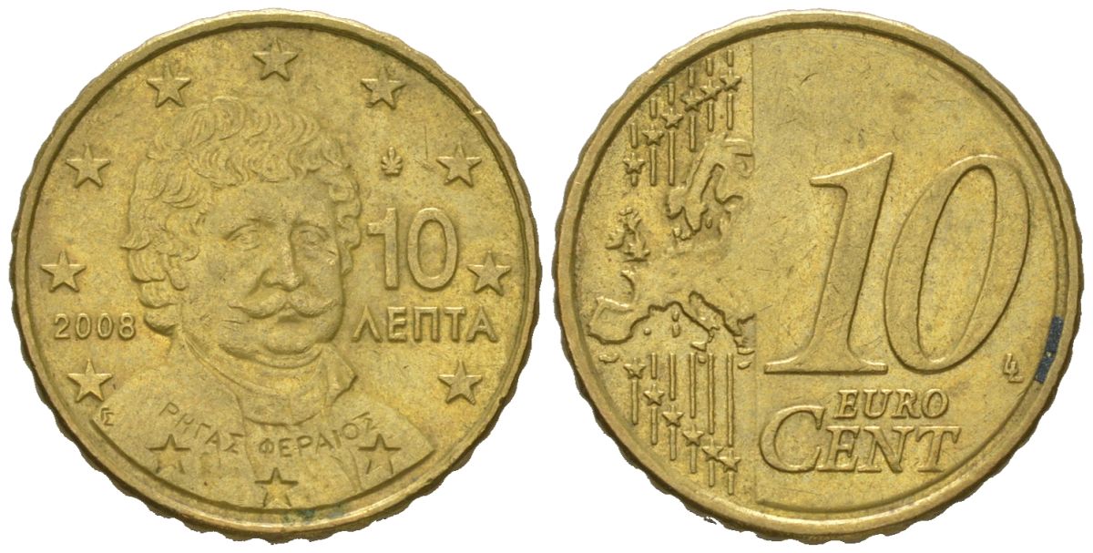 Греция 10 евроцентов 2008 KM 211 нордик 4539-1222