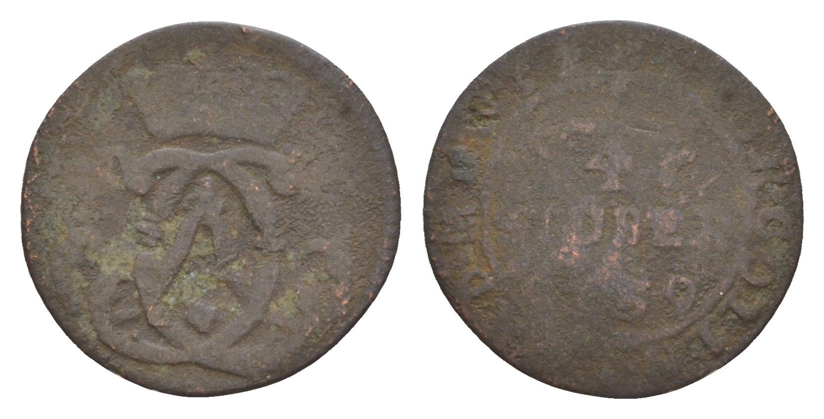 Кельн 1/4 штюбера 1759 KM 135.1 медь 4659-135