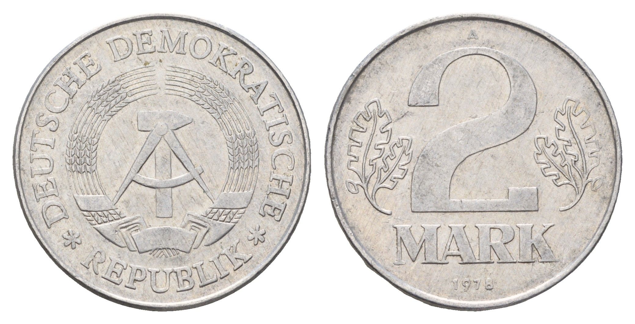 ГДР 2 марки 1978 KM 48 алюминий 3459-812