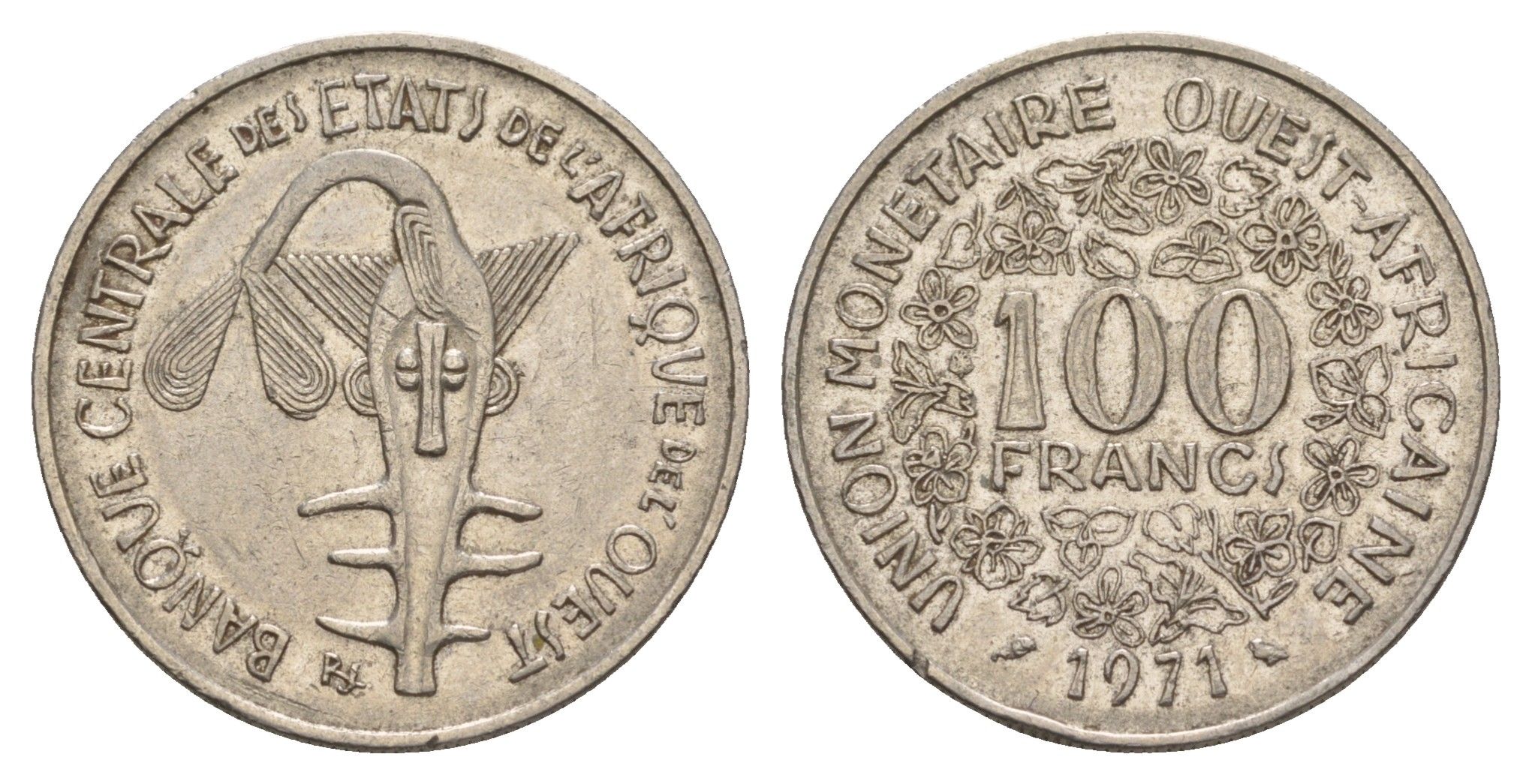 Западная Африка (BCEAO) 100 франков 1971 KM 4 никель 4656-915