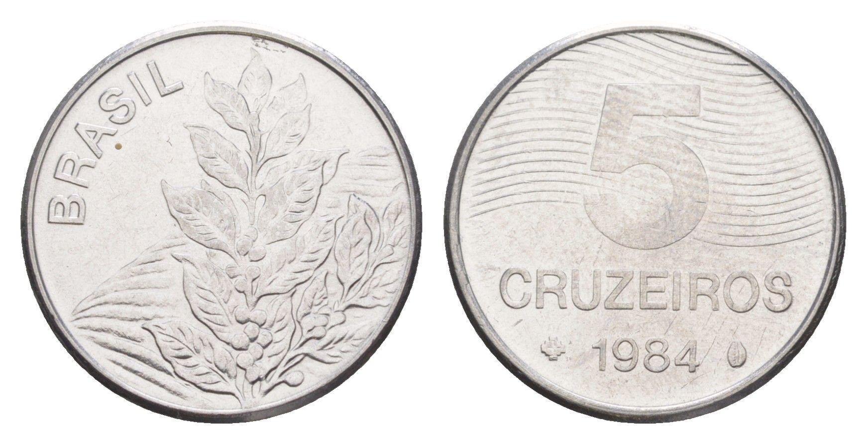 Бразилия 5 крузейро 1984 KM 591 нержавеющая сталь UNC 4644-528