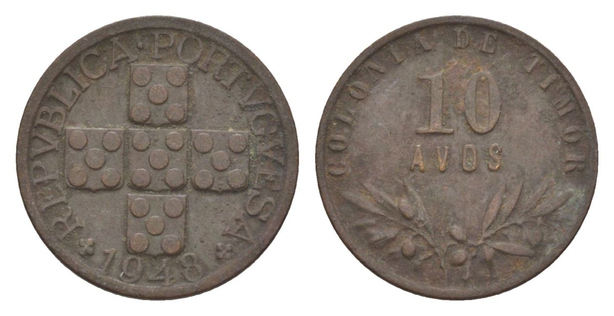 Португальский Тимор 10 аво 1948 KM 5 бронза 4630-1134