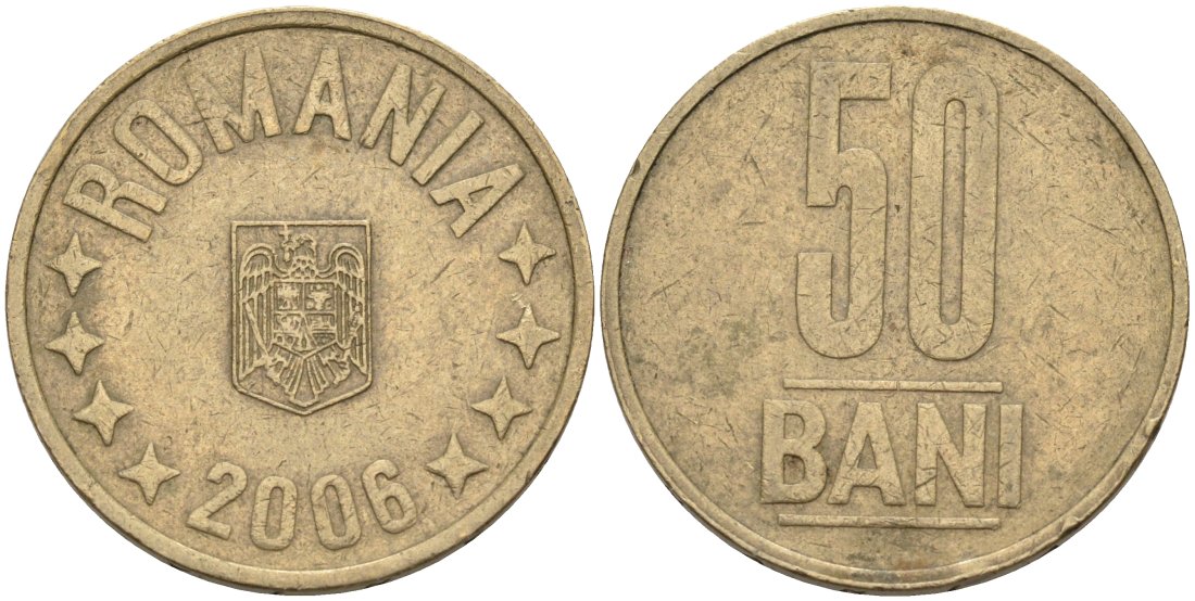 Румыния 50 бани 2006 KM 192 никель латунь 4573-541