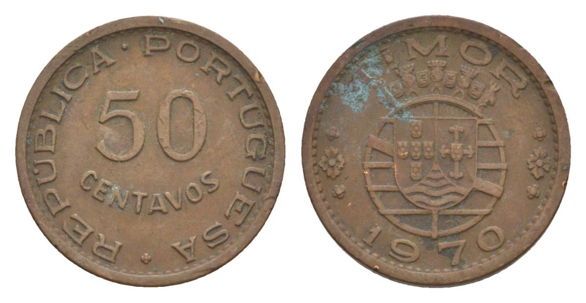 Португальский Тимор 50 сентаво 1970 KM 18 бронза 4630-1147