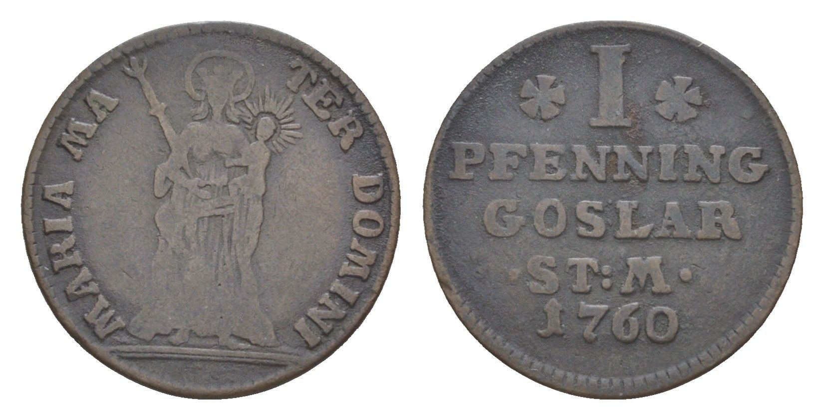 Гослар 1 пфенниг 1760 KM 121 медь 1528-531