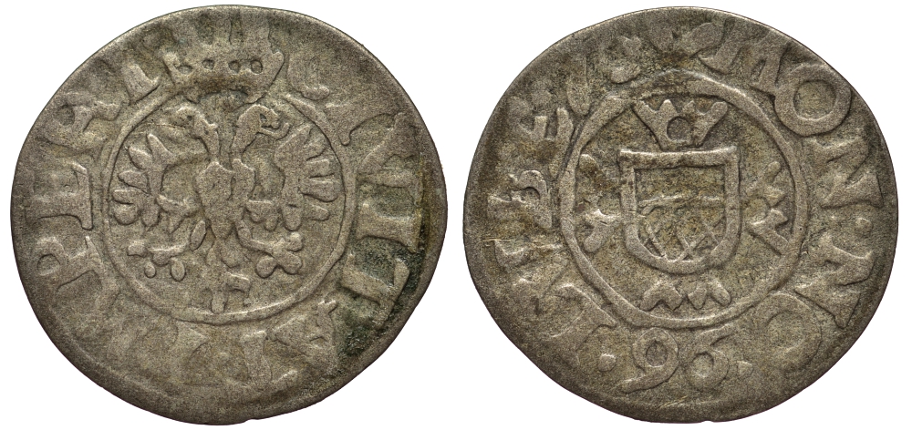 Любек зехлинг (6 пфеннигов) 1676 Behrens 463 серебро 1519-1512