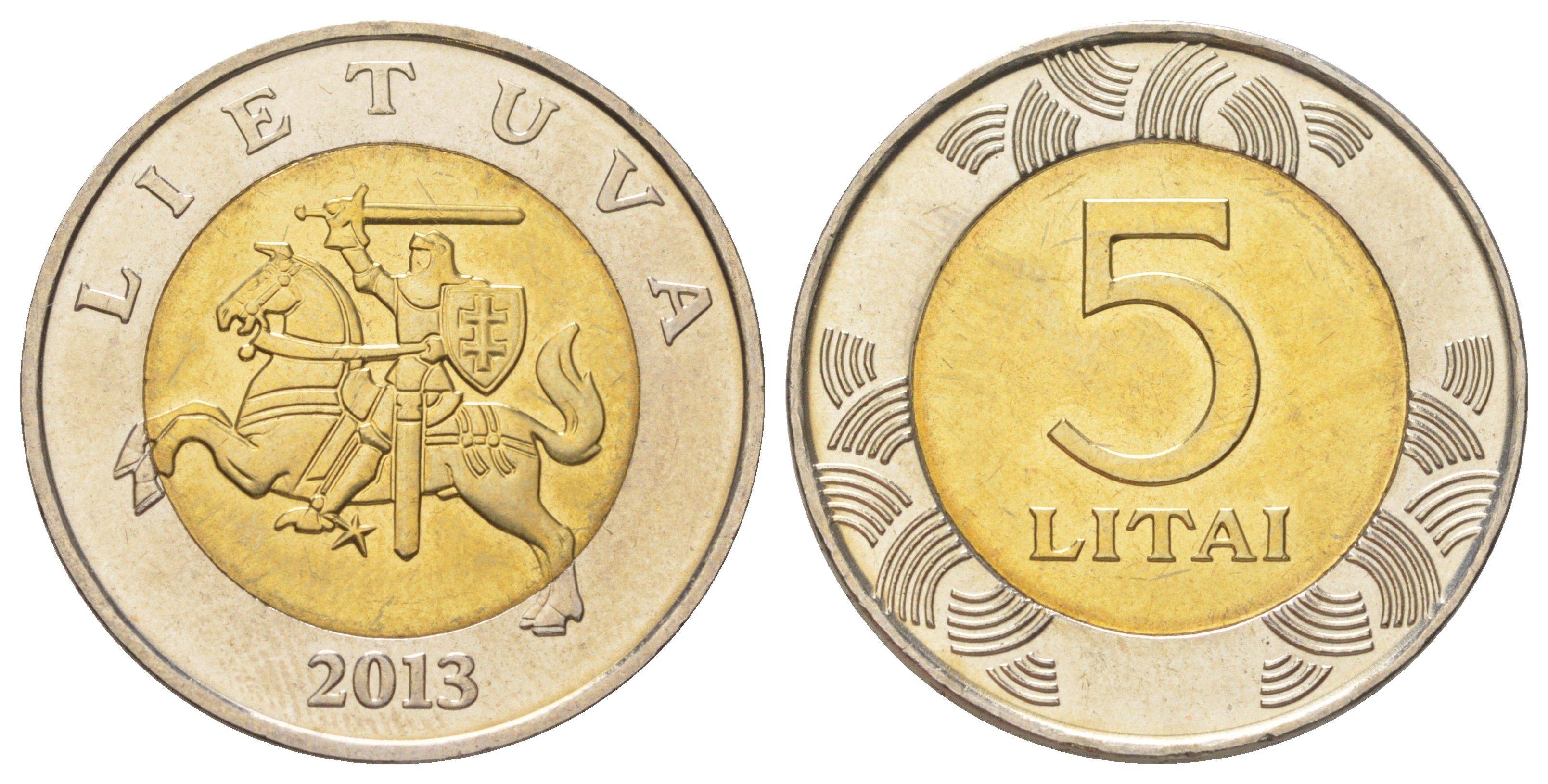 Литва 5 лит 2013 KM 113 биметалл UNC 4624-734