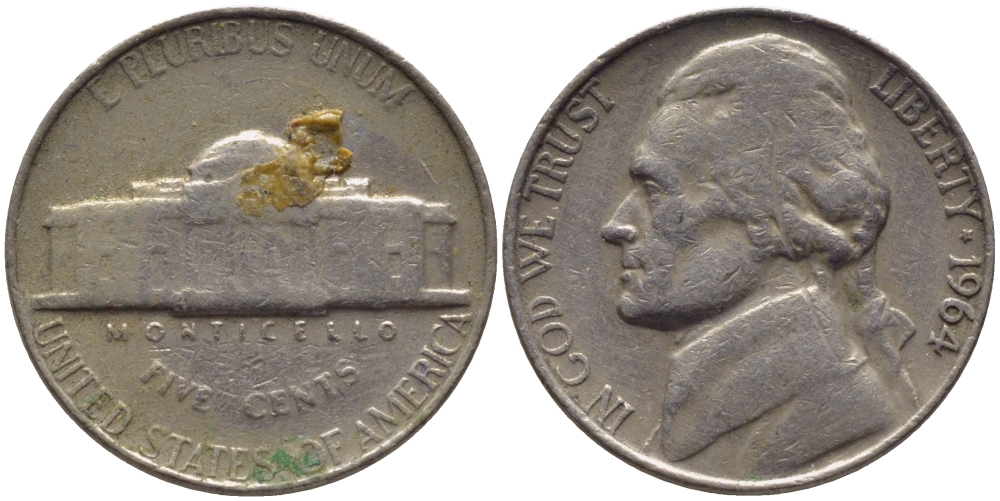 США 5 ЦЕНТОВ 1964 ДЖЕФФЕРСОН KM А192 медно-никель 31-626