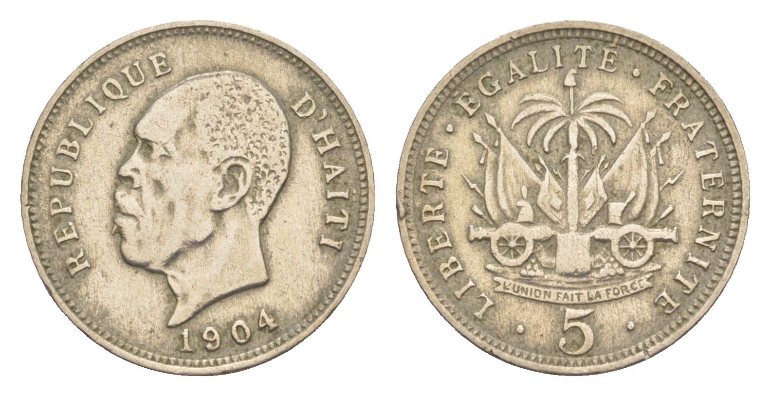 Гаити 5 сантимов 1904 KM 54 медно-никель 4644-244