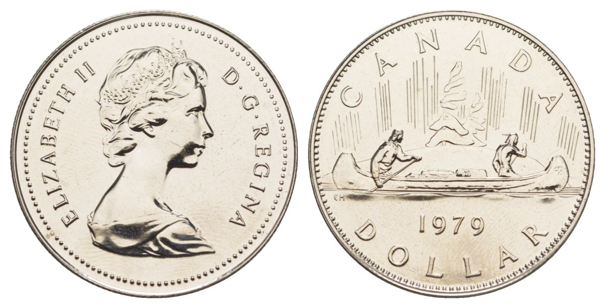 Канада 1 доллар 1979 Елизавета II (1952-2022), каноэ KM 120 никель PROOF-LIKE (BU) 4185-636