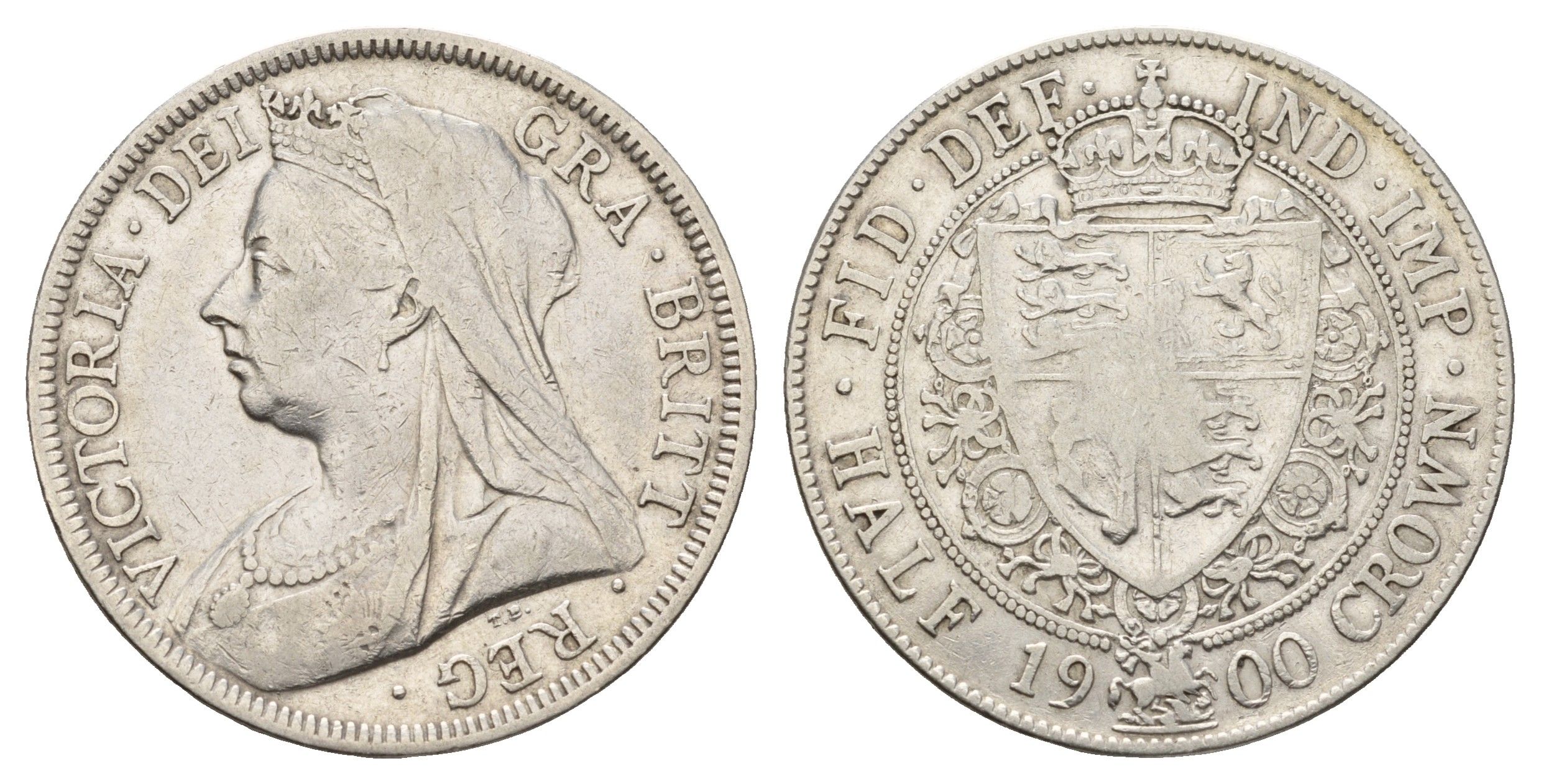 Великобритания 1/2 кроны 1900 Виктория (1837-1901) KM 782, Spink 3938 серебро 443-1534