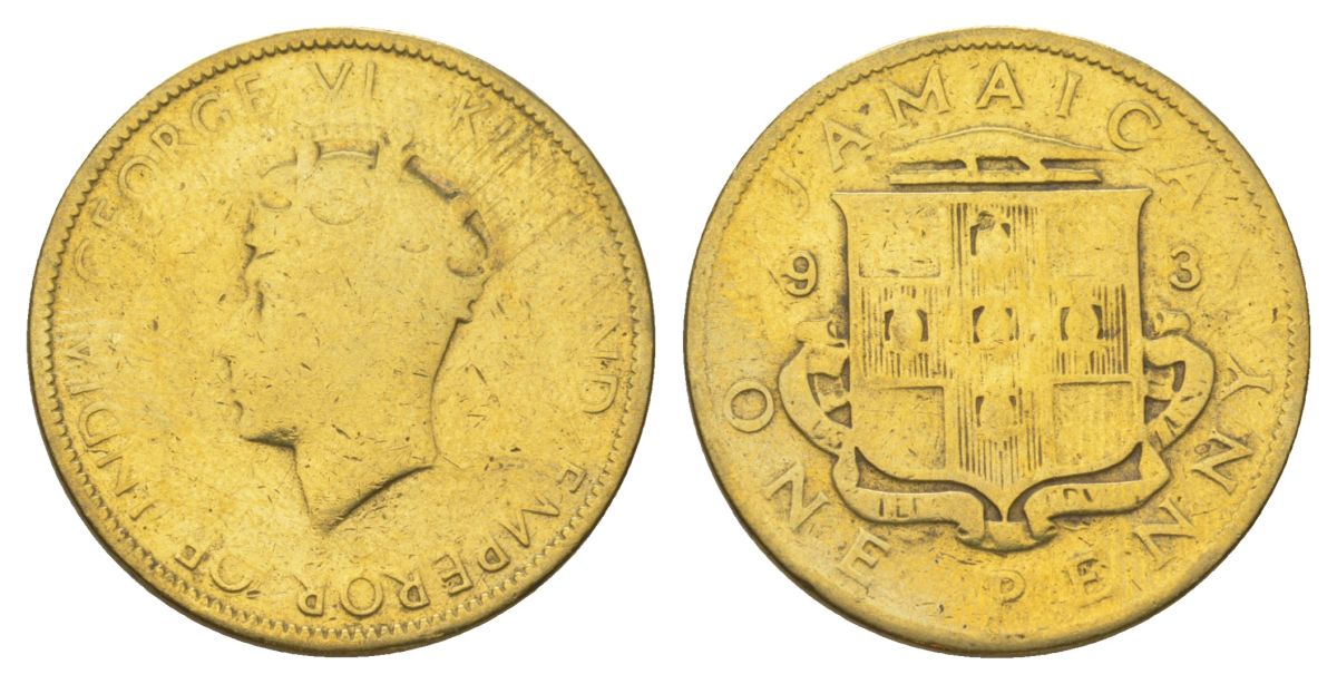 Ямайка 1 пенни 1937 KM 29 никель латунь 4628-415