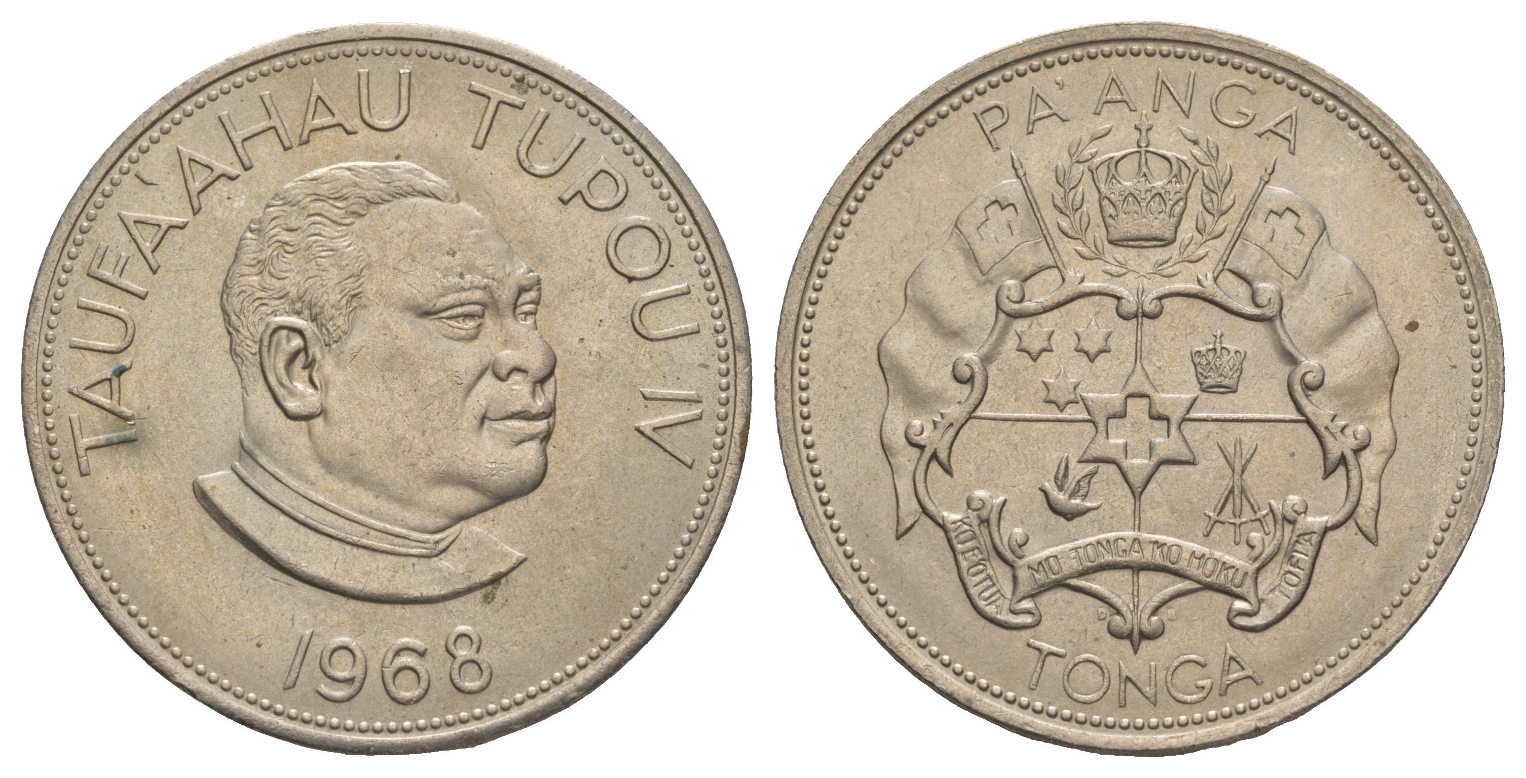 Тонга 1 паанга 1968 Тауфа’ахау Тупоу IV KM 33 медно-никель UNC 5010-1331
