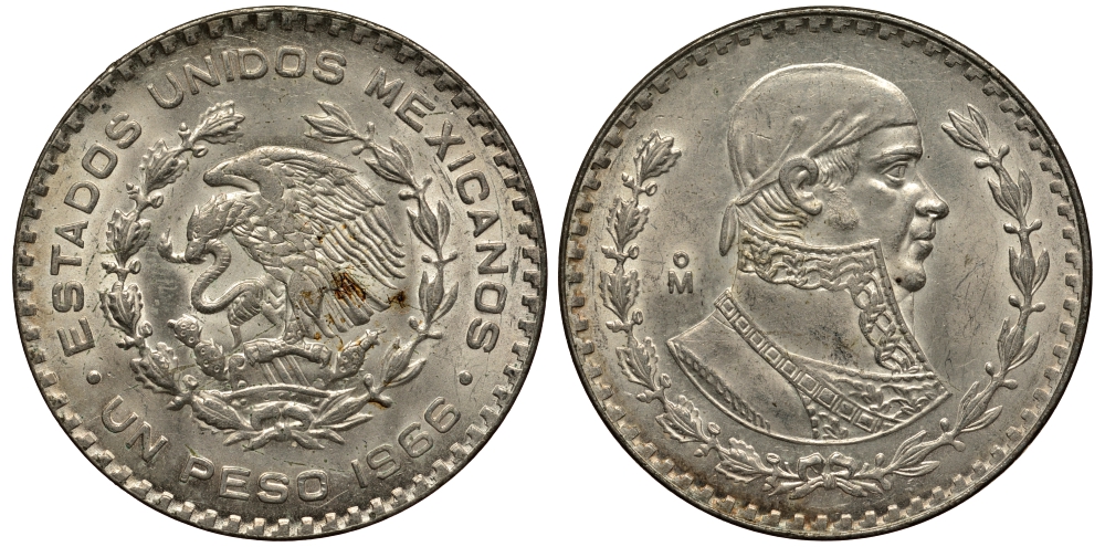 Мексика 1 песо 1966 Хосе Мария Морелос KM 459 серебро 74-1013