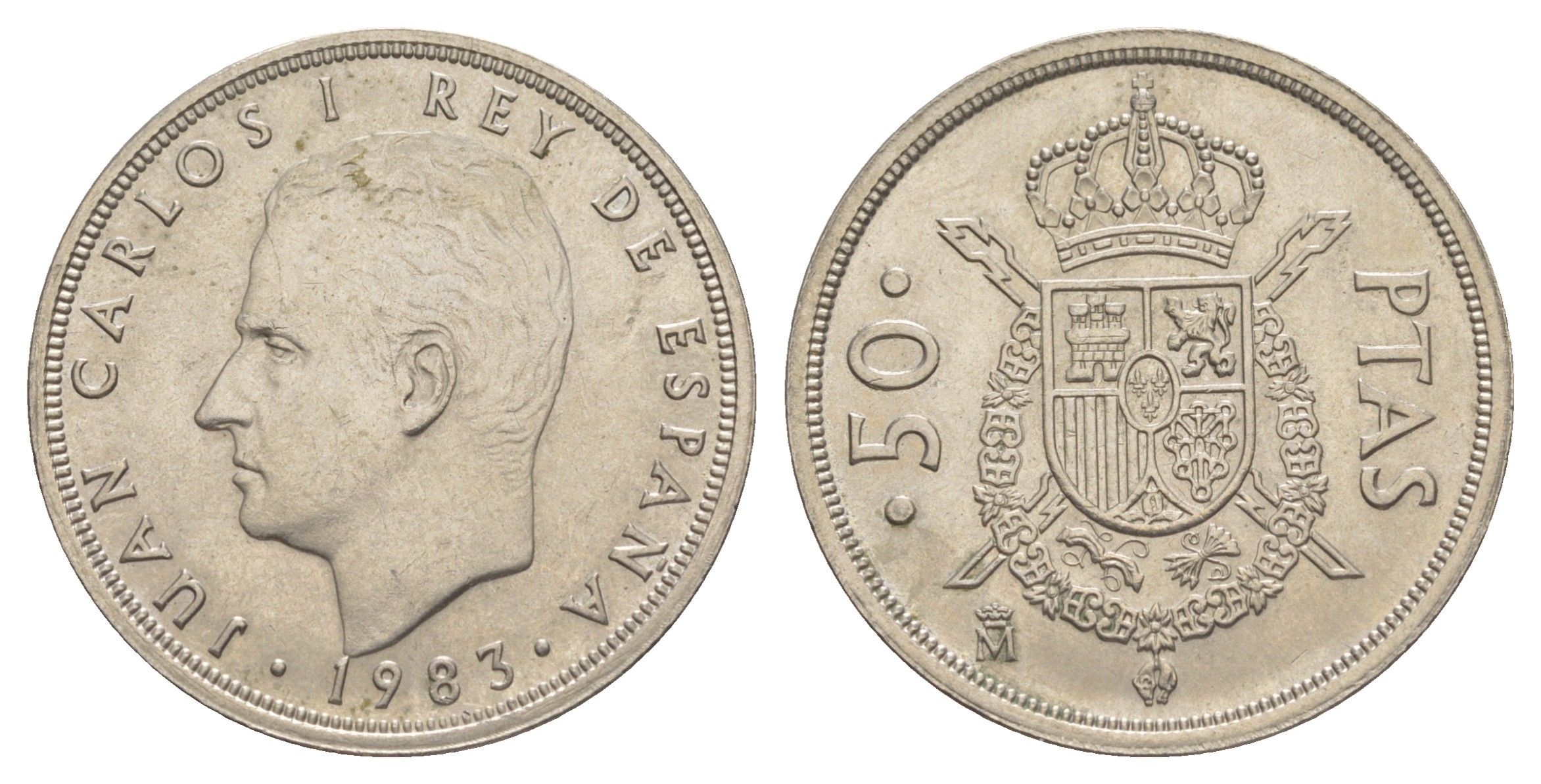 Испания 50 песет 1983 M, Хуан Карлос I (1975-2014) KM 825 медно-никель 4645-824