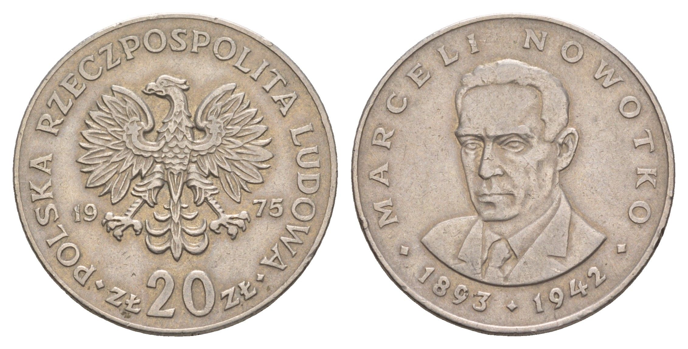 Польша 20 злотых 1975 Марсель Новотко Y 69 медно-никель 4654-1021