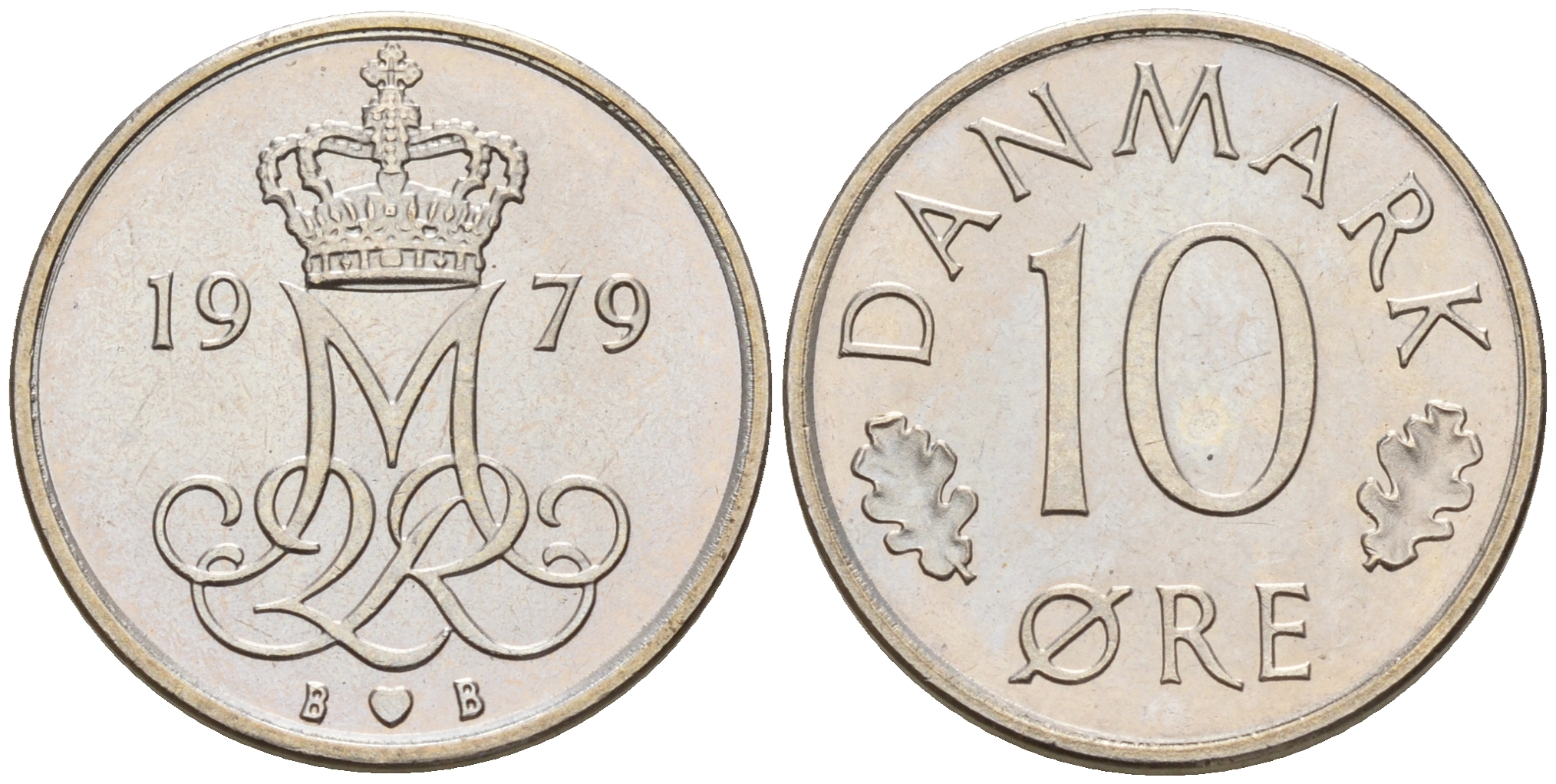 Дания 10 эре 1979 B; B, Маргрете II (1972-) KM 860.2 медно-никель    4596-324