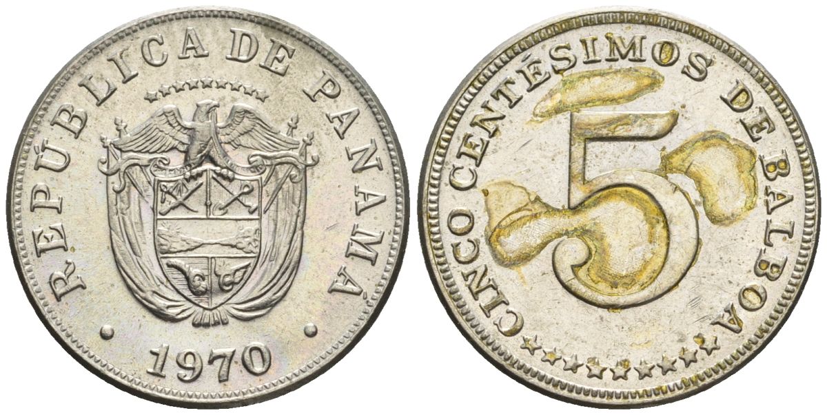 Панама 5 сентесимо 1970  KM 23.2 медно-никель    4610-316