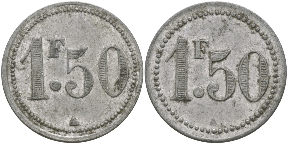 ФРАНЦИЯ 1,50 ФРАНКА ND ПЛАТЕЖНЫЙ ЖЕТОН НАЧАЛА XX ВЕКА, ДИАМЕТР 24 ММ. алюминий 65-443