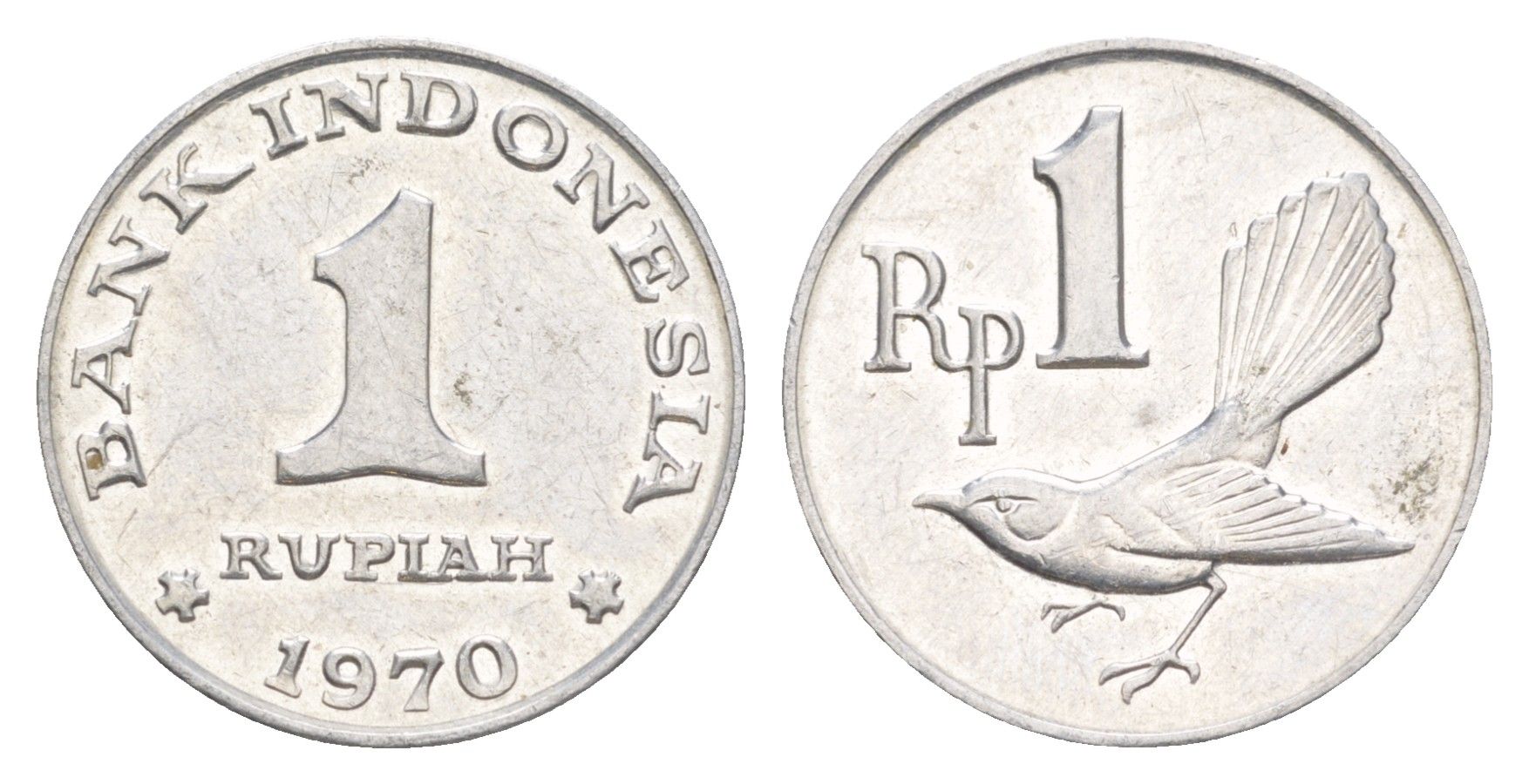 Индонезия 1 рупия 1970 птичка KM 20 алюминий UNC 4582-1127