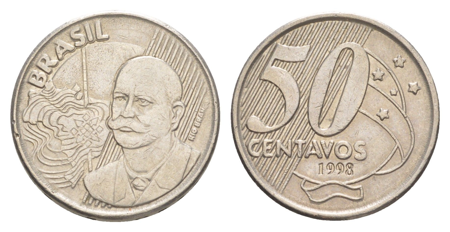 Бразилия 50 сентаво 1998 KM 651 медно-никель 4642-1137