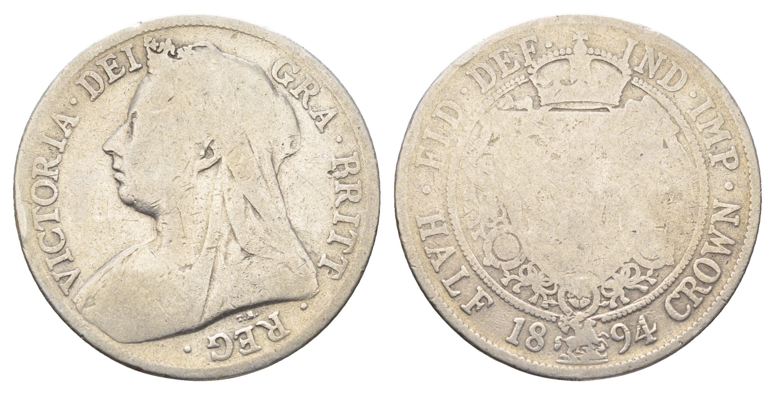 Великобритания 1/2 кроны 1894 Виктория (1837-1901) KM 782, Spink 3938 серебро 413-3535