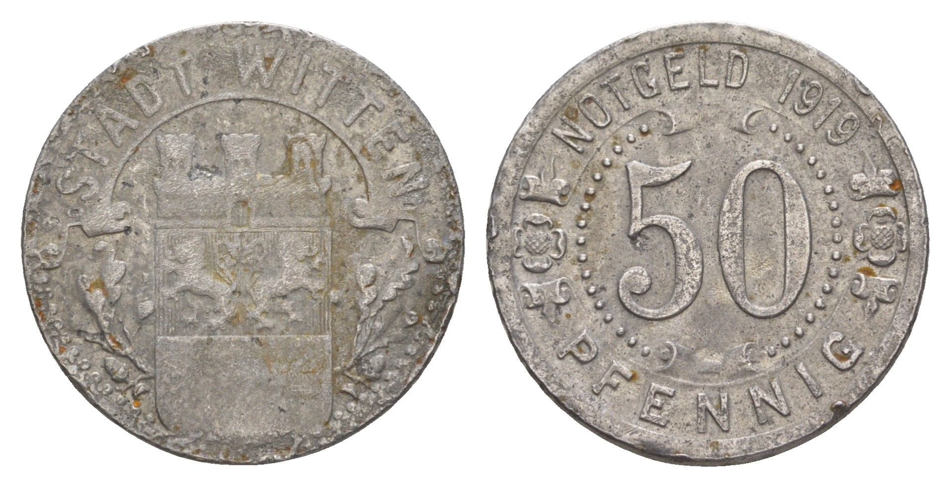 Виттен 50 пфеннигов 1919 Funck 604.6, Men05 27464.13, Men18 34499.13 железо 4586-825