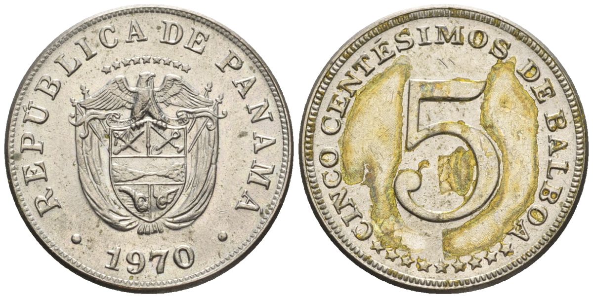 Панама 5 сентесимо 1970  KM 23.2 медно-никель    85-1144