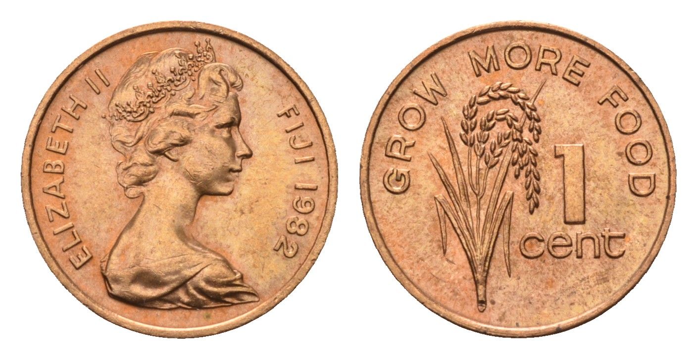 Фиджи 1 цент 1982 ФАО KM 39 бронза UNC 4687-1136