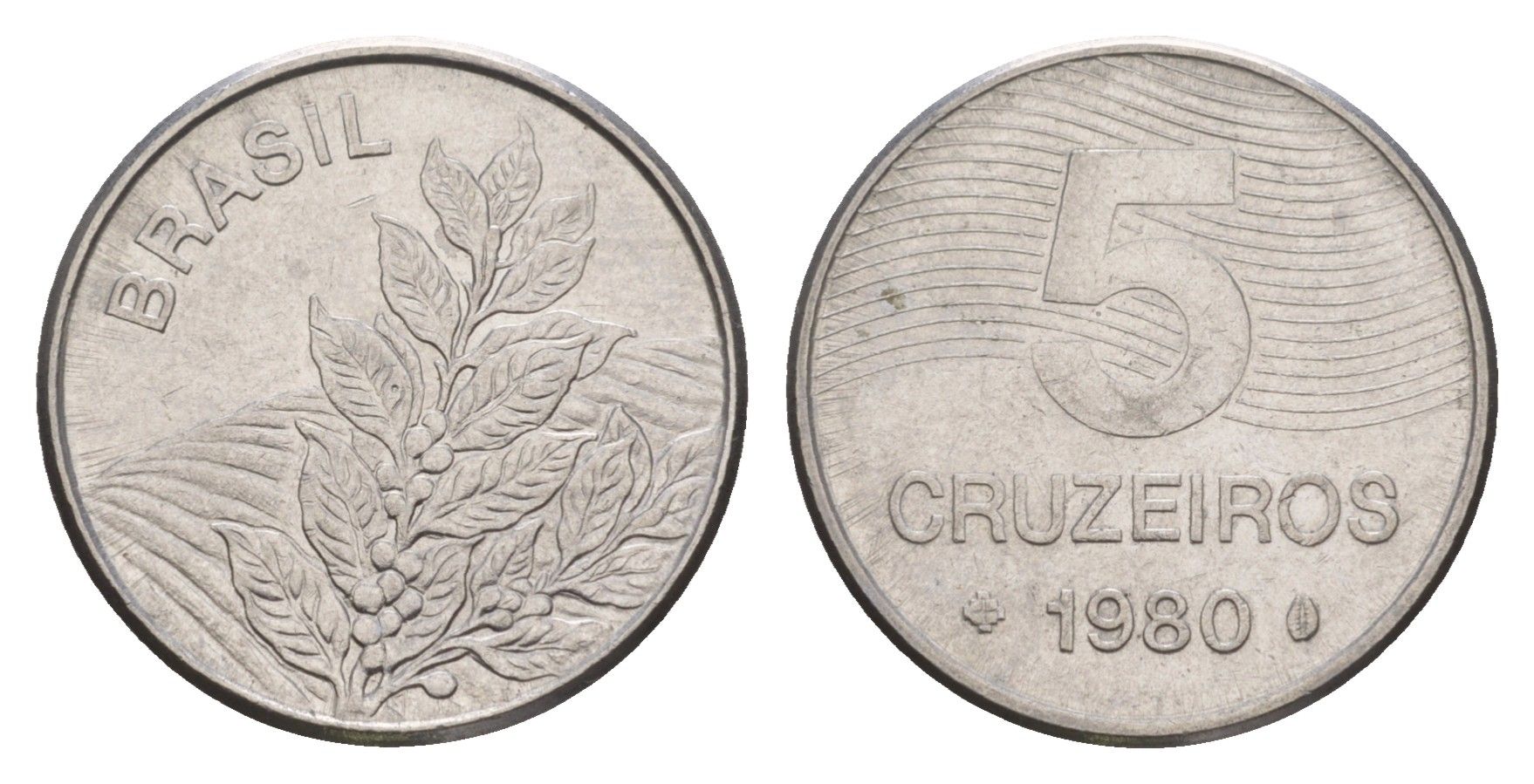 Бразилия 5 крузейро 1980 кофе KM 591 нержавеющая сталь 4655-1124