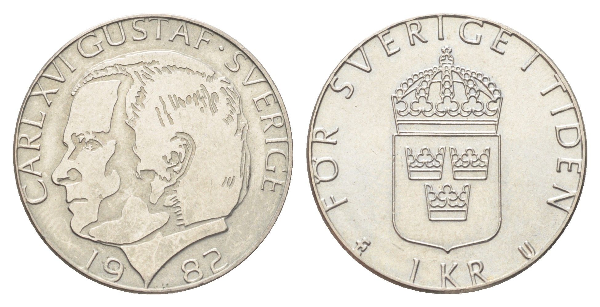 Швеция 1 крона 1982 Карл XVI Густав (1973- ) KM 852a медно-никель 4706-954