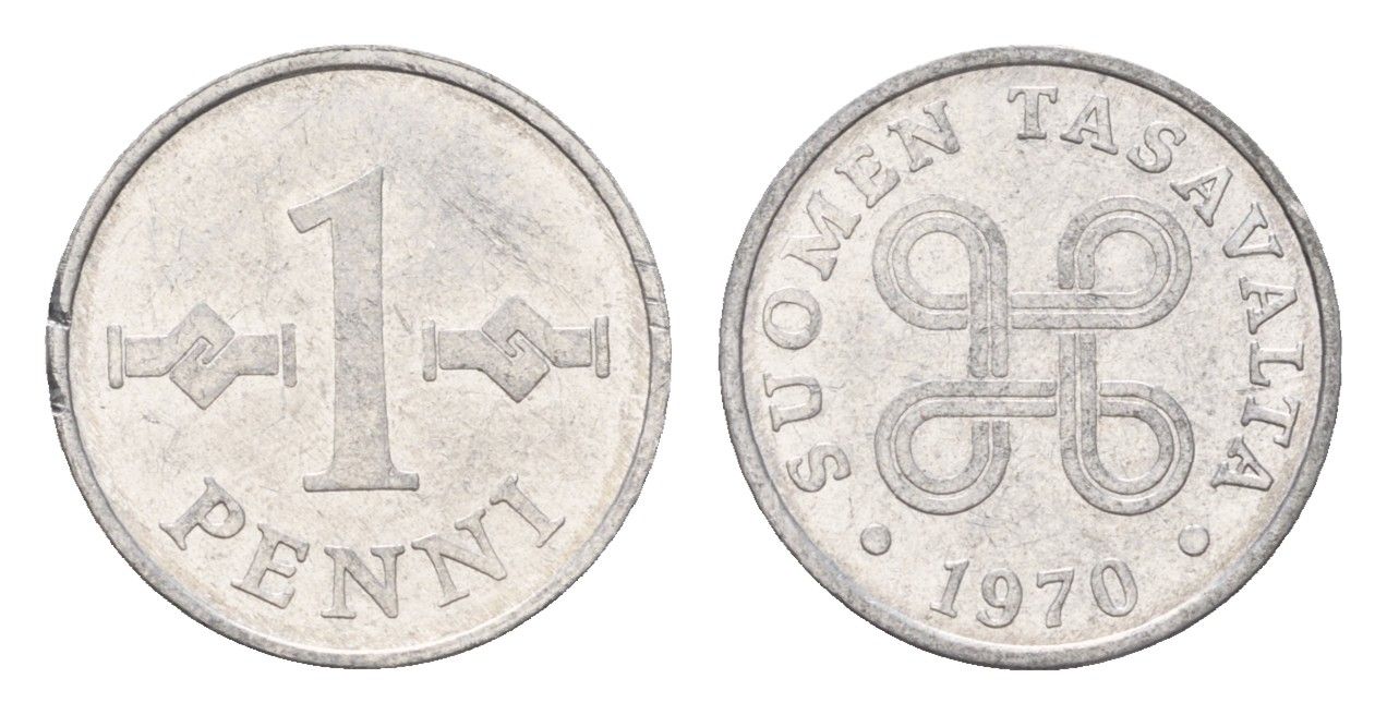 Финляндия 1 пенни 1970 KM 44a алюминий 4617-464