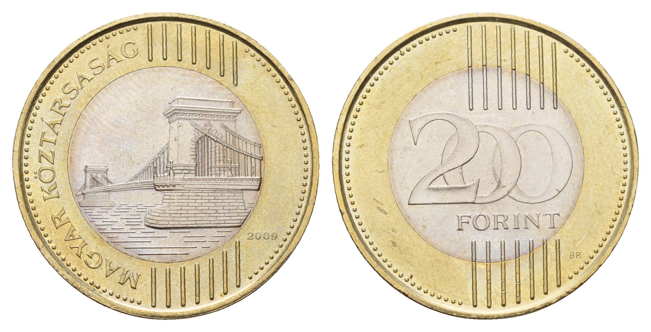 Венгрия 200 форинтов 2009 KM 826 биметалл UNC 4119-246