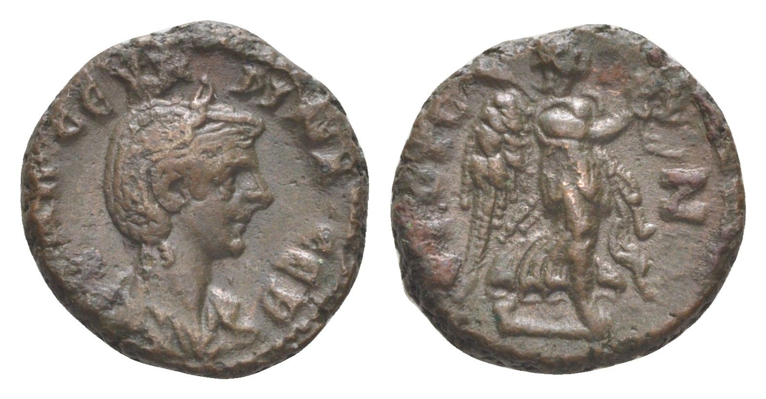 Римская Империя, Провинция Египет тетрадрахма 274-275 Северина, жена Аврелиана, бюст императрицы/Нике, Александрия, (из старой нидерландской коллекции) Dattari 5503 биллон 1100-9-55