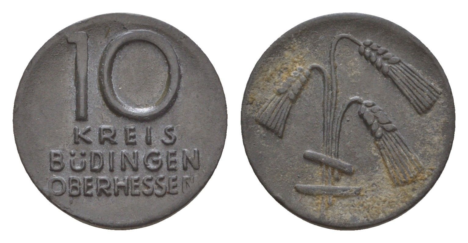 Бюдинген 10 пфеннигов ND Funck 63.1, Men05 3954.1, Men18 5005.1 цинк 4532-133