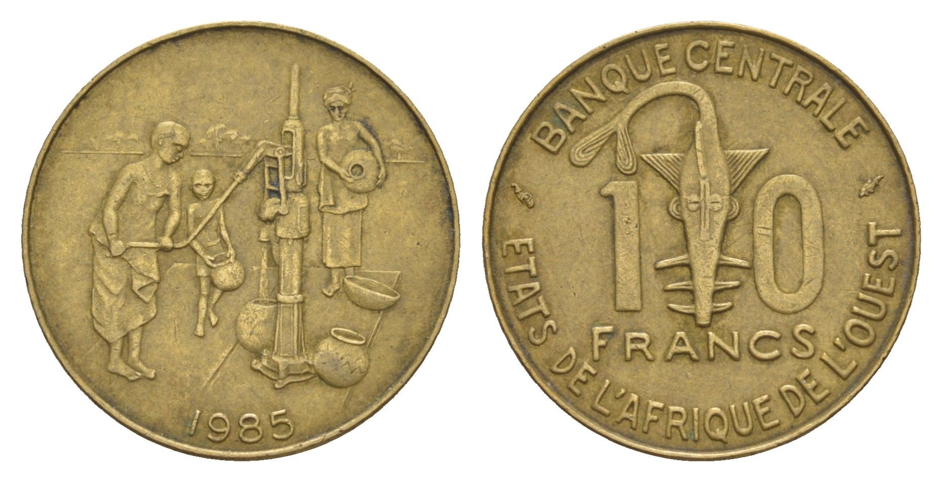 Западная Африка (BCEAO) 10 франков 1985 KM 10 медь алюминий никель 4656-841