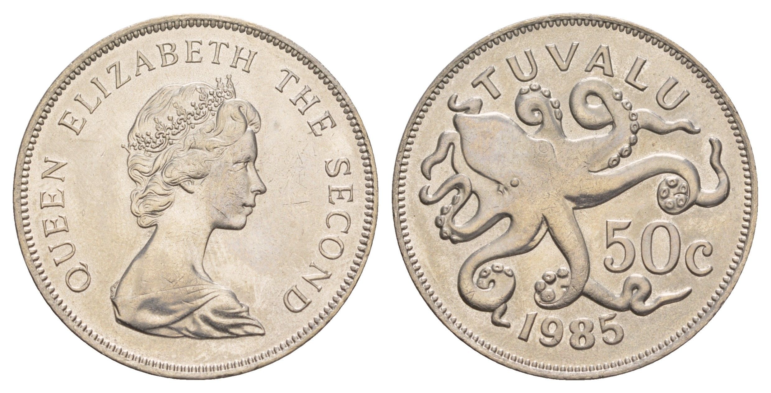 Тувалу 50 центов 1985 KM 6 медно-никель UNC 413-6223