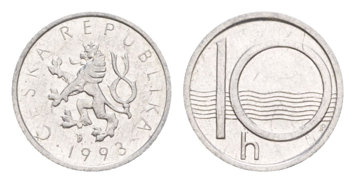 Чехия 10 геллеров 1993 KM 6 алюминий UNC 4632-513