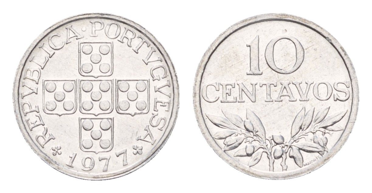 Португалия 10 сентаво 1977 KM 594 алюминий UNC 4669-1167