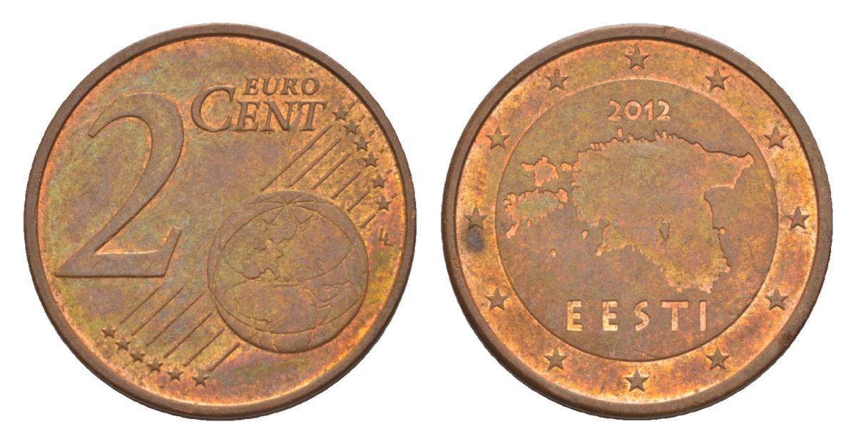 Эстония 2 евроцента 2012 KM 62 сталь плакированная медью 4630-454