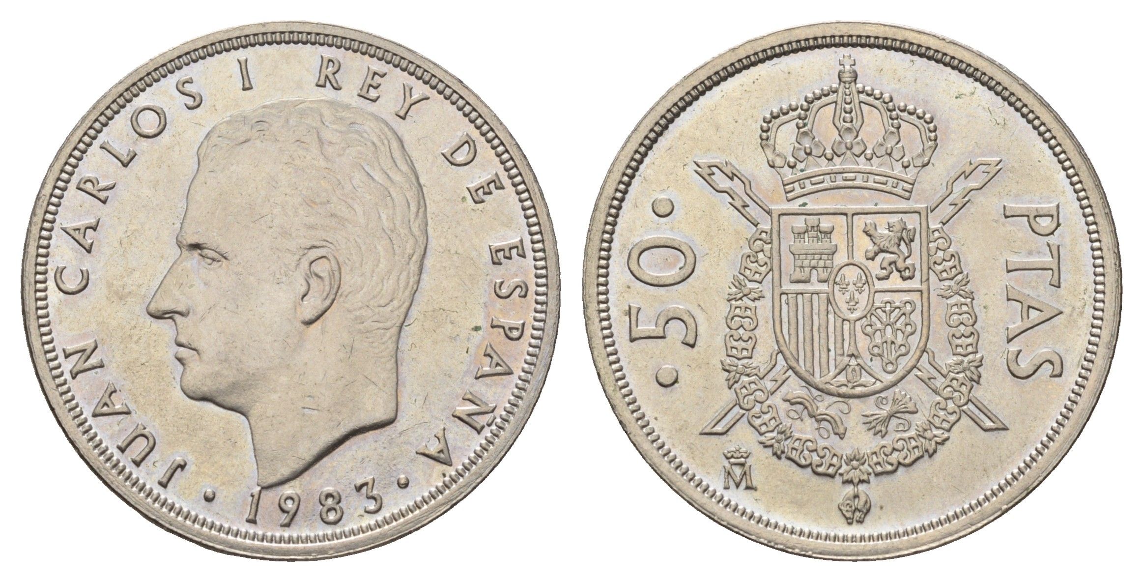 Испания 50 песет 1983 Хуан Карлос I (1975-2014) KM 825 медно-никель UNC 4645-445