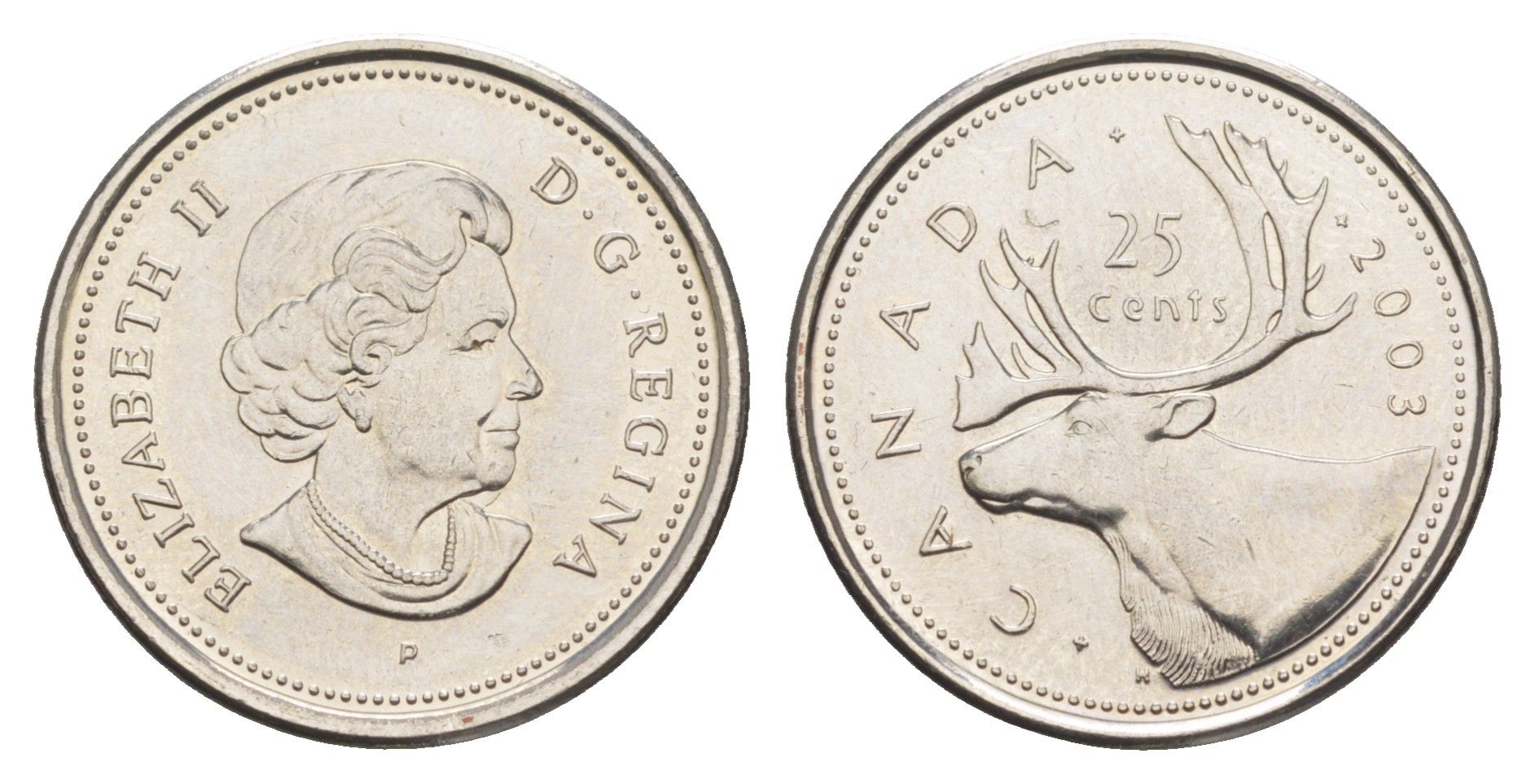 Канада 25 центов 2003 KM 493 сталь плакированная никелем UNC 4652-1134