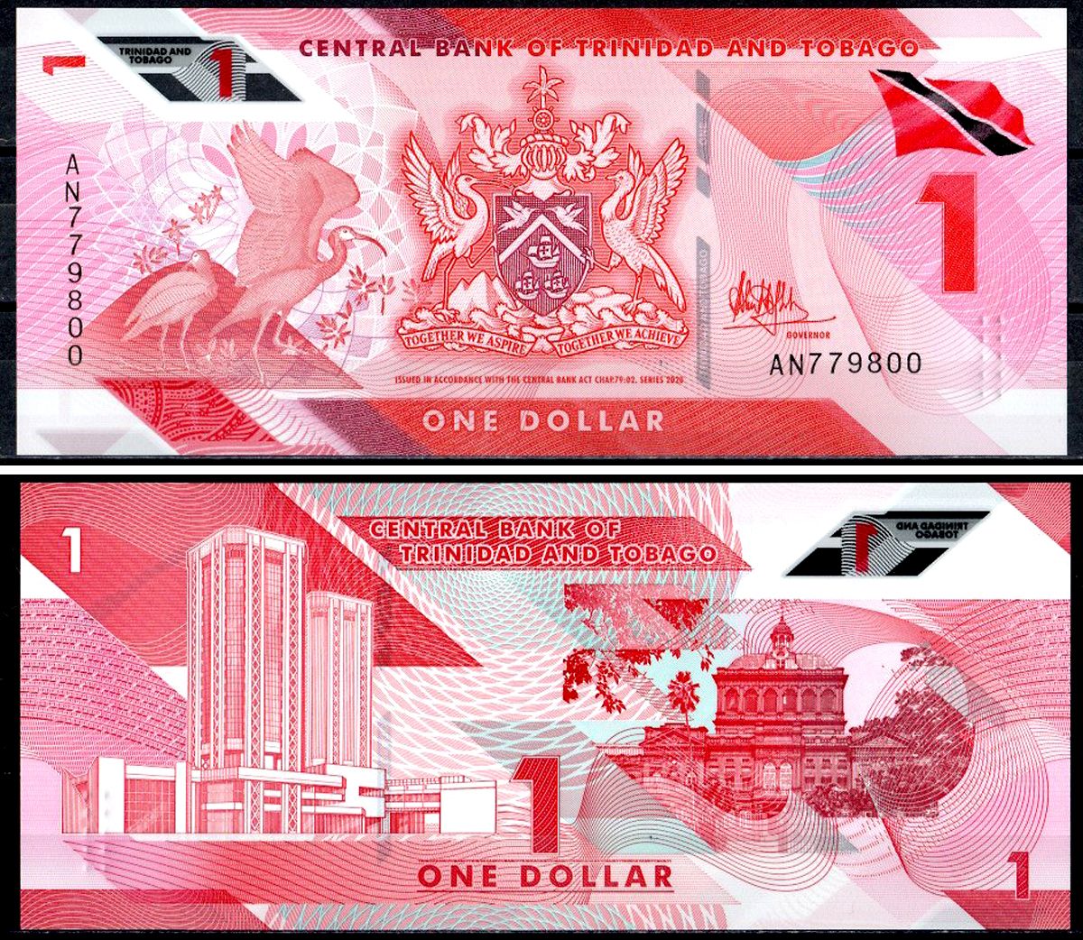 Тринидад и Тобаго 1 доллар 2020 Pick 60 пластик UNC (пресс) 402-51-3-2