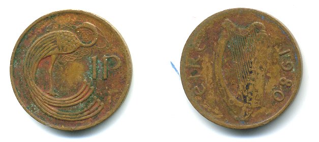 ИРЛАНДИЯ 1 ПЕННИ 1980 KM 20 бронза 23-726