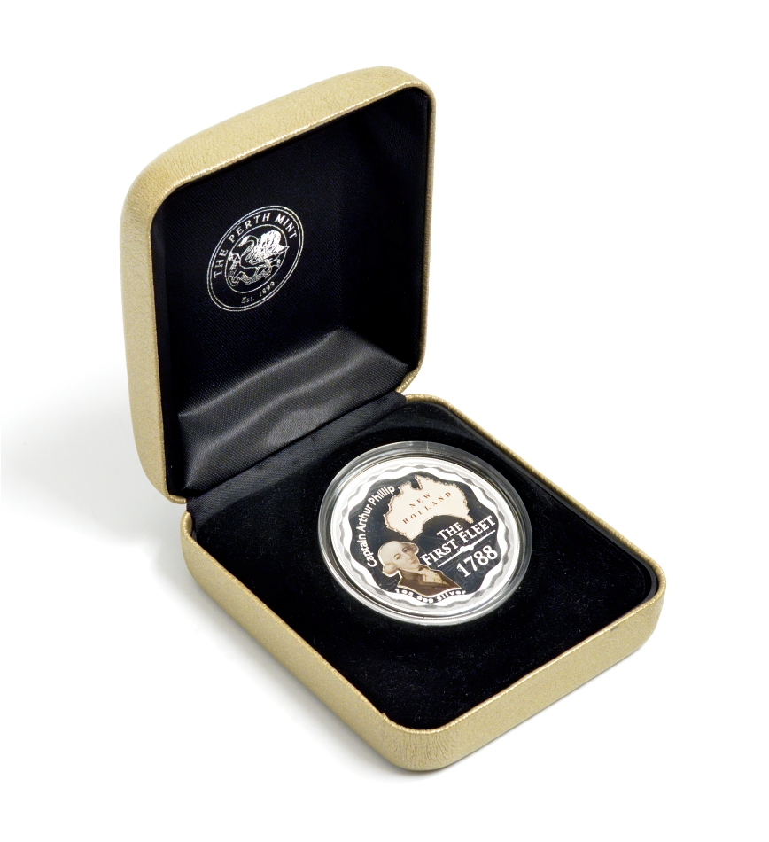 Австралия 1 доллар 2008 220 лет прибытию первого флота с поселенцами, адмирал Артур Филлип, эмаль серебро PROOF 8-1-05-08