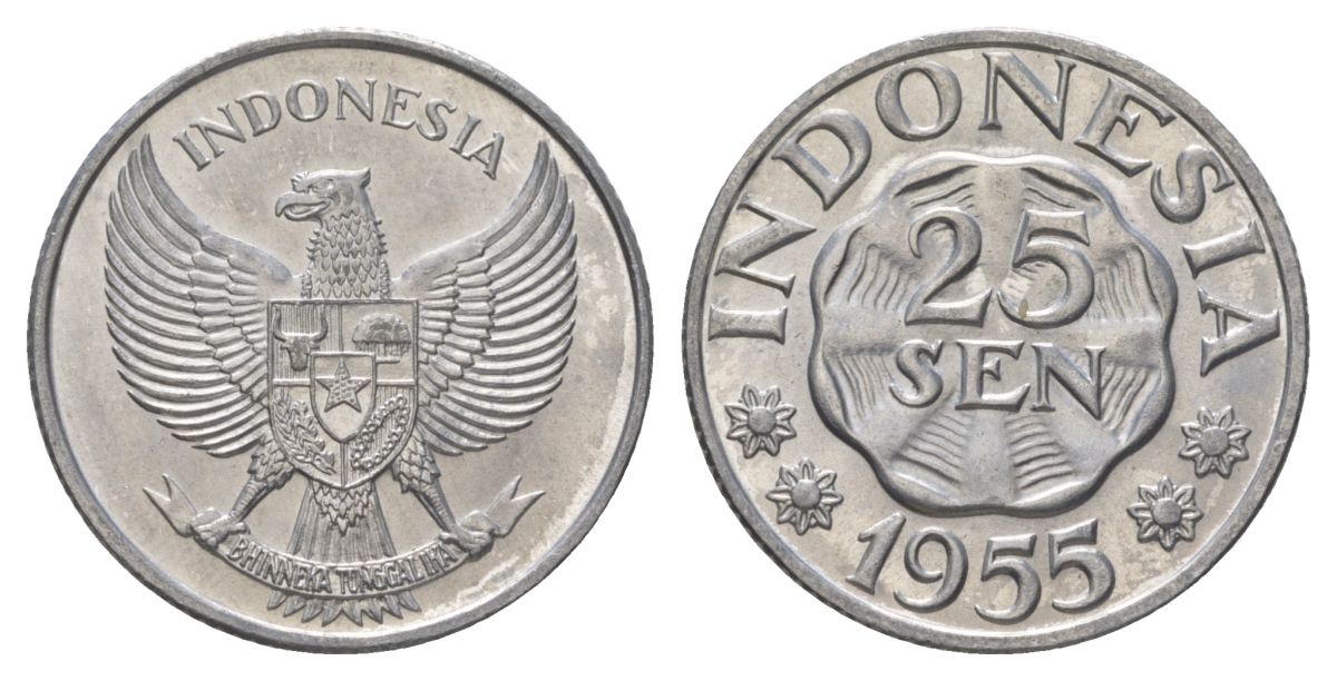 Индонезия 25 сен 1955 KM 11 алюминий UNC 4624-945