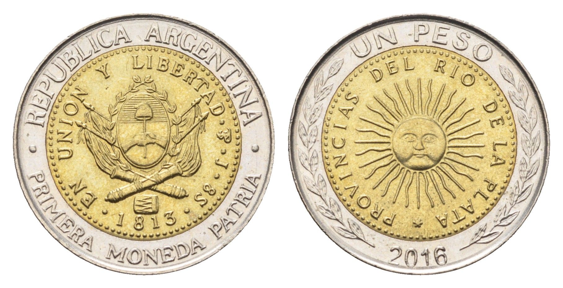 Аргентина 1 песо 2016 KM 112 биметалл aUNC 4663-842