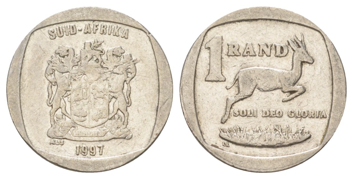 ЮАР 1 ранд 1997 KM 164 медь плакированная никелем 4627-336